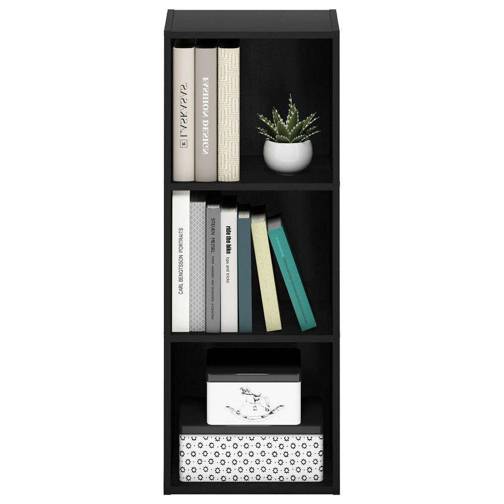 HOMLUX 3-Tier Open Shelf Bookcase in Blackwood, , large