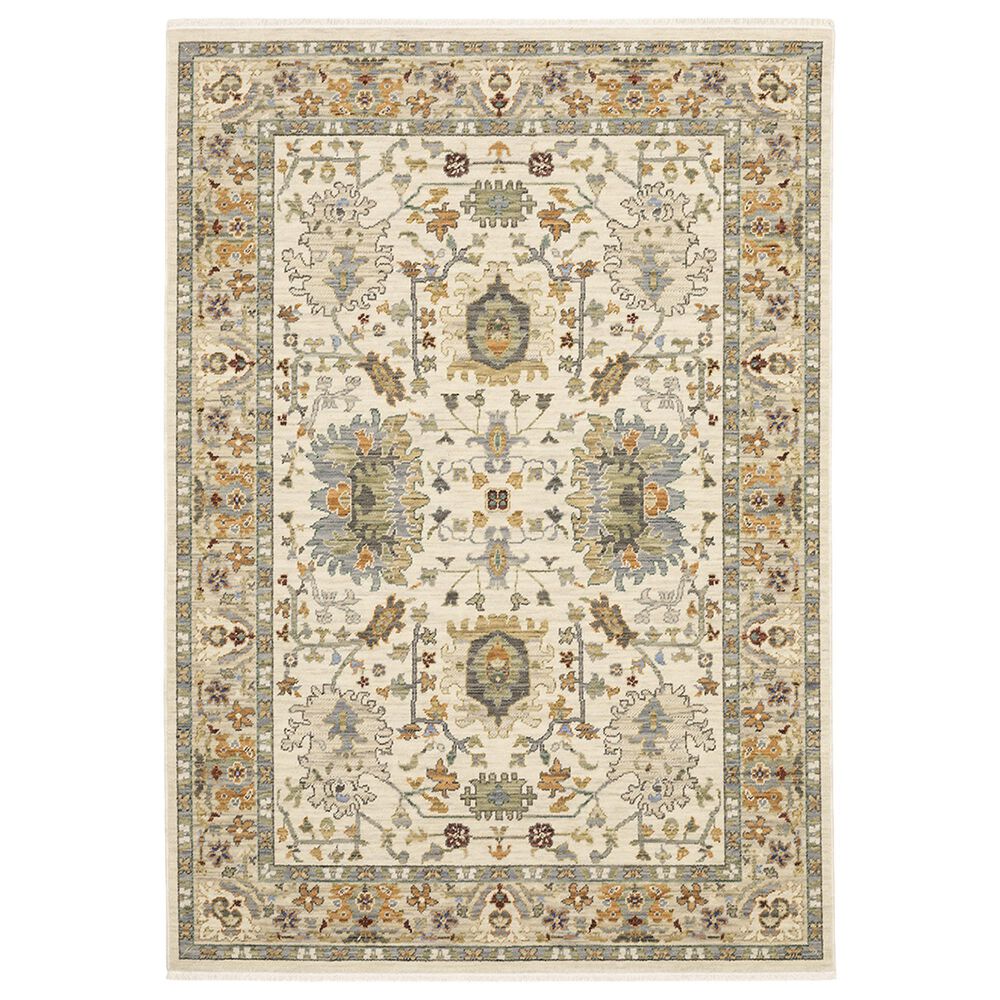 Oriental Weavers Lucca Oriental Border 2" x 3" Ivory Area Rug, , large