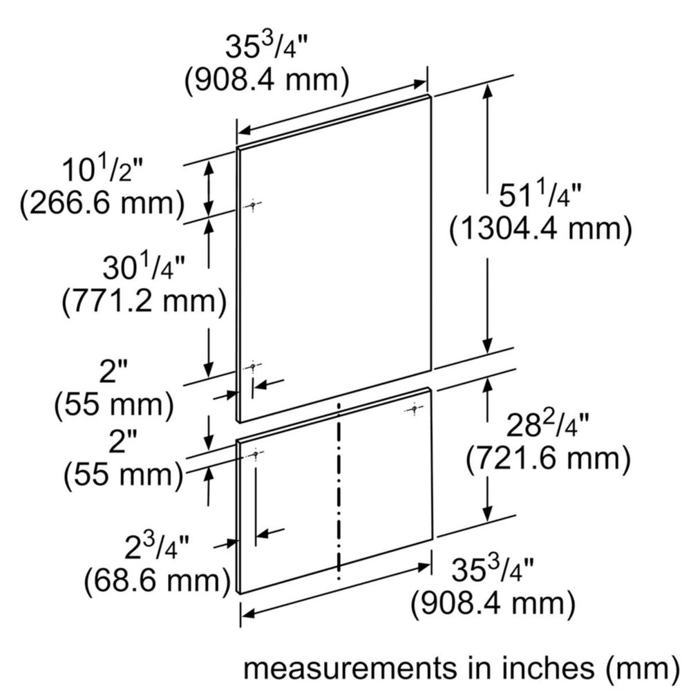 Thermador 36&quot; Stainless Steel Panel Set for Bottom-Freezer - Flat, , large