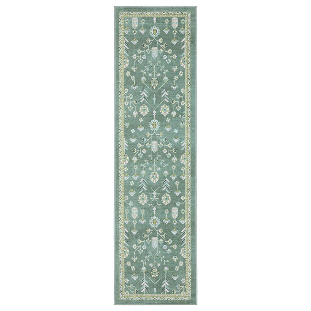 ROW by Oriental Weavers Addison Green and Teal 2" x 7" Runner, , large