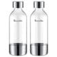 Keystone InFizz 1-Liter Bottles for Carbonated Drinks in Brushed Stainless Steel (Set of 2), , large
