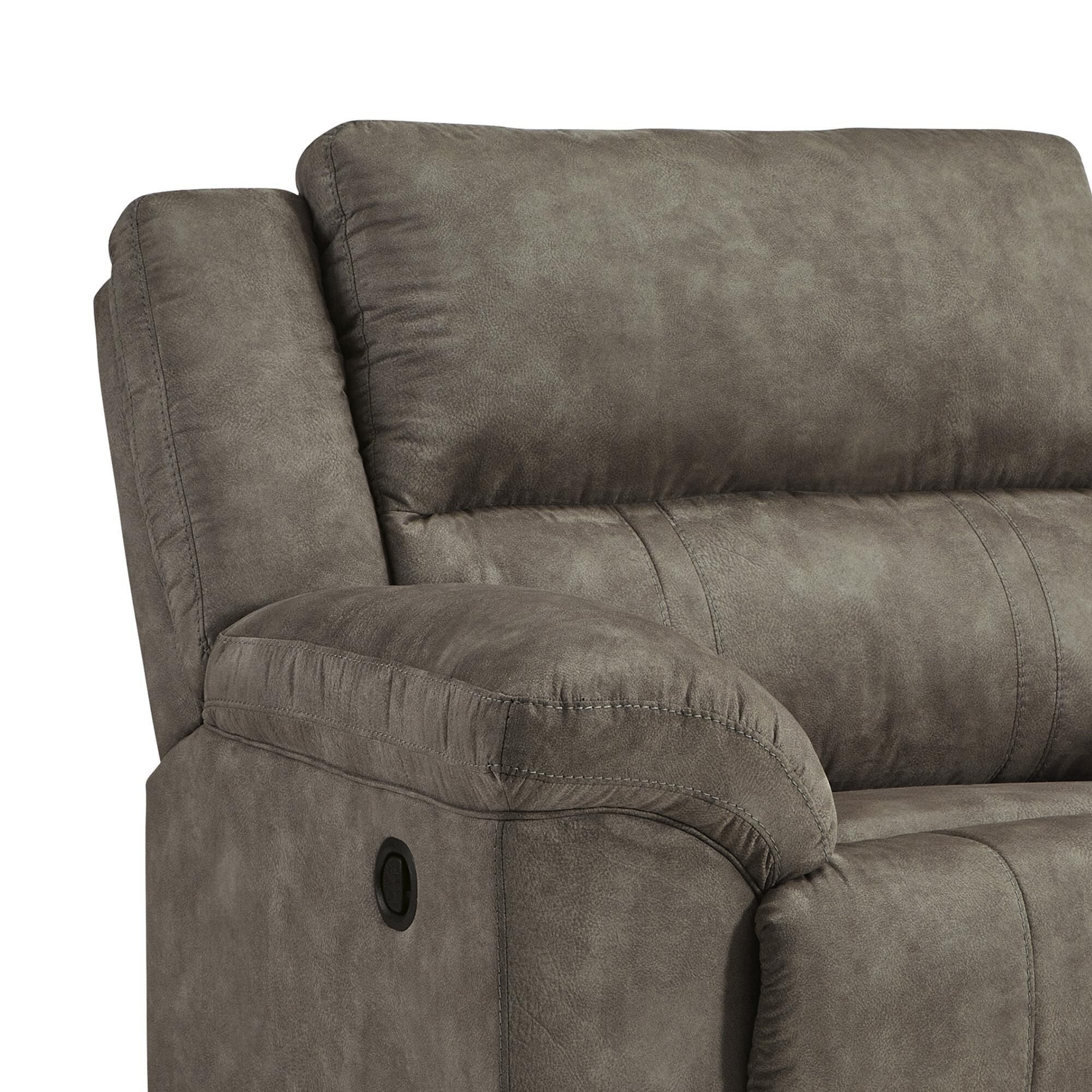 Signature Design by Ashley Laresview Manual Zero Wall Wide Seat Recliner in Fossil NFM