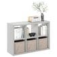 HOMLUX 6-Cube Reversible Open Back Bookshelf in Light Grey, , large