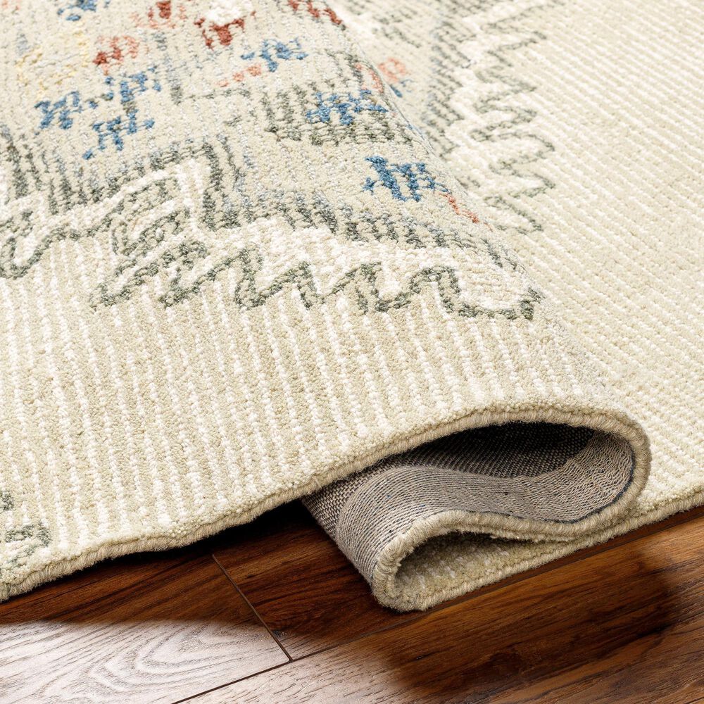 Surya Vivianne 2&#39; x 3&#39; Ivory, Dusty Sage, Brick Red and Dark Blue Area Rug, , large