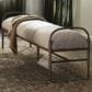 Four Hands Demi Accent Bench in Beige Shearling, , large