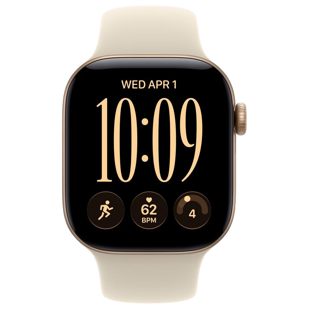 Apple Watch Series 12 (GPS) 42mm Light Gold Aluminum Case with Sand Sport Band - S/M, , large