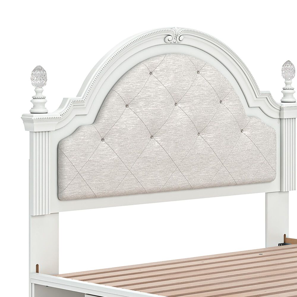 Ashley Kozlani Full Upholstered Storage Bed in Matte White, , large