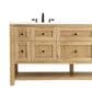 James Martin Vanities Breckenridge 72" Double Bathroom Vanity in Light Natural Oak with 3 cm White Zeus Quartz Top and Rectangular Sinks, , large