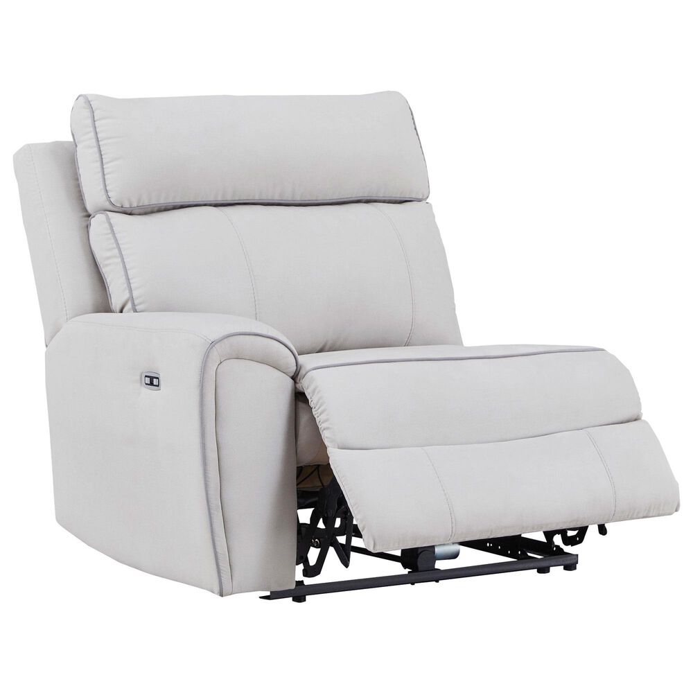 Ashley Social Pointe 5-Piece Power Symmetrical Reclining Sectional with Armless Recliner in Pearl and Ash, , large