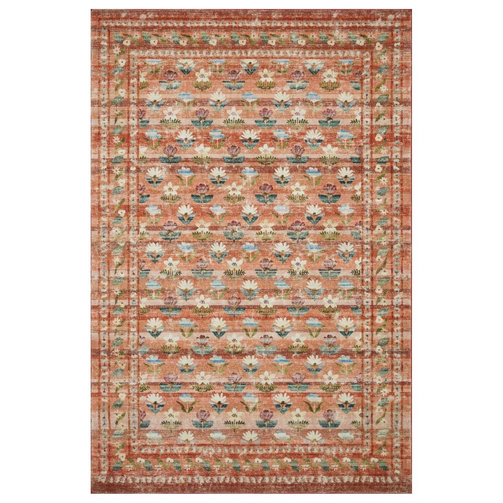 Loloi Courtyard 7"6" x 9"6" Hadley Terracotta Area Rug, , large