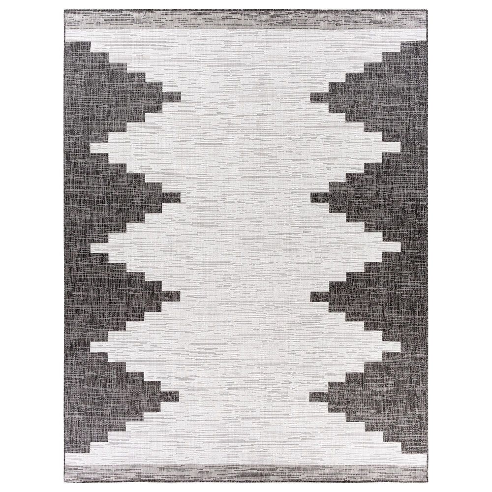 Surya Eagean EAG-2356 Black, Off-White and Charcoal 7&#39;10&quot; x 10&#39;2&quot; Indoor/Outdoor Area Rug, , large