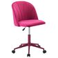 Linon Home Decor Adalynn Swivel Desk Chair with Hot Pink Cushion in Pink, , large