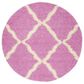 Safavieh Dallas Shag SGD257I-6R 6" x 6"  Pink/Ivory Round Rug, , large