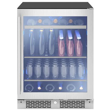 Zephyr 24" ADA Single Zone Beverage Cooler with Glass Door in Black and Stainless Steel, , large
