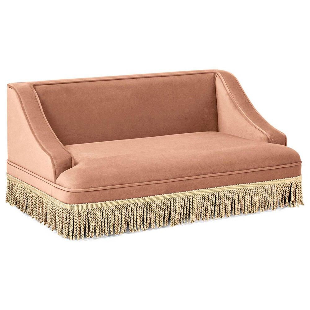 Jennifer Taylor Home Duchess 33" Medium Princess Pet Bed Sofa with Fringe Skirt in Peach Orange, , large