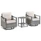 Sunwell Garden 3-Piece Patio Swivel Glider Set with 21.9" Side Table in Beige, , large