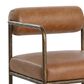 Club Collection By Sunpan Ajani Arm Chair with Tan Cushion in Antique Brass, , large