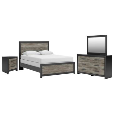 Ashley Broachmyn 4-Piece Queen Panel Bedroom Set in Black and Gray, , large