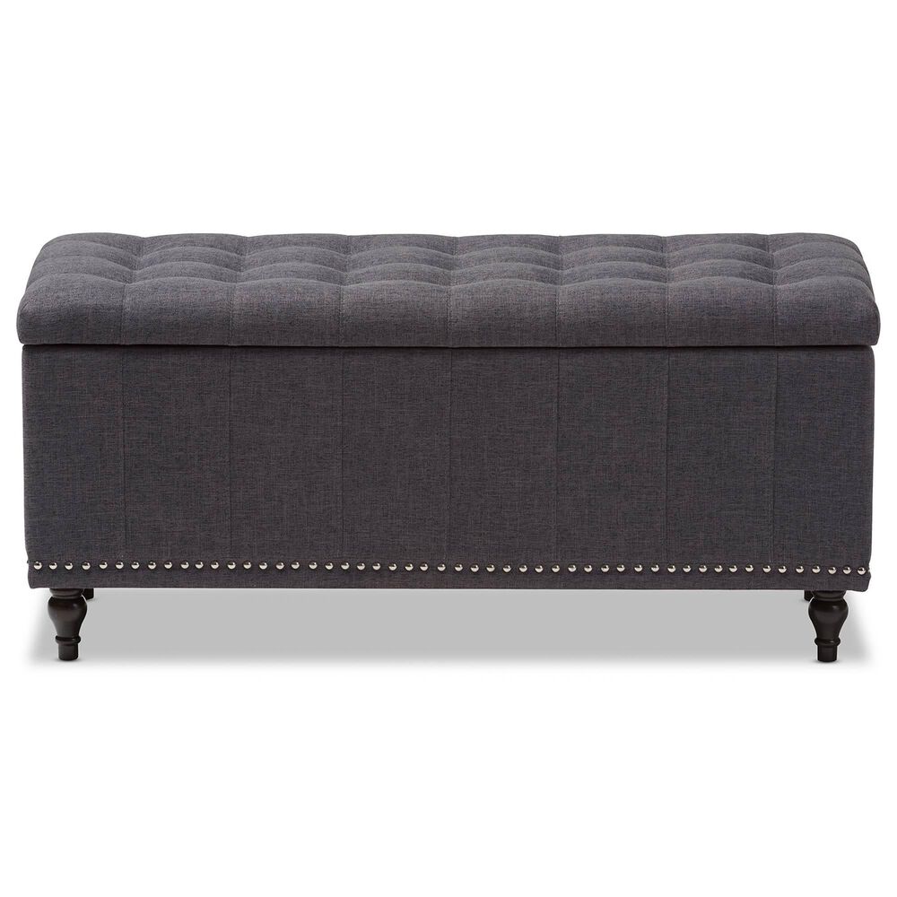 Baxton Studio Kaylee Storage Ottoman Bench in Dark Grey, , large