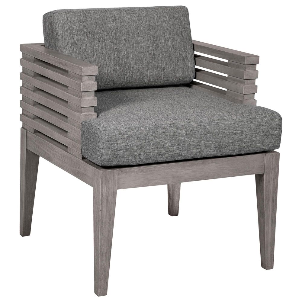 Blue River Vivid Outdoor Dining Chair with Light Gray Cushions in Light Gray Eucalyptus, , large