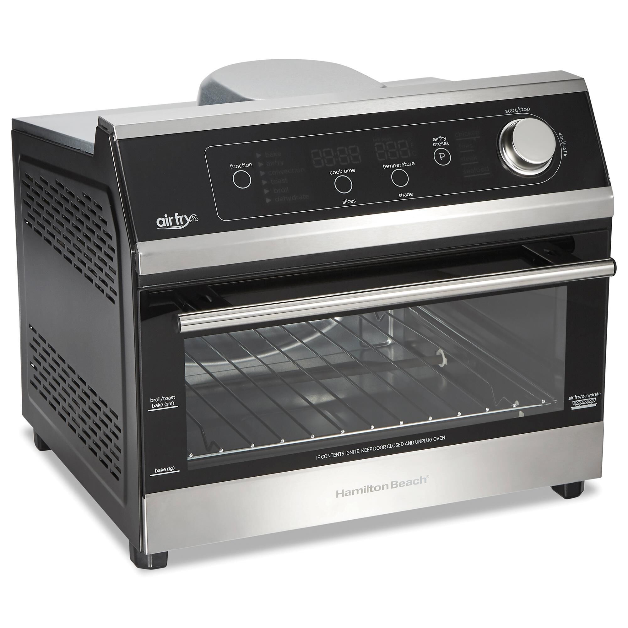 Hamilton Beach 6 Slice Digital Air Fryer Toaster Oven in Black and