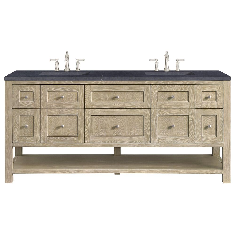 James Martin Vanities Breckenridge 72&quot; Double Vanity in Whitewashed Oak with 3 cm Charcoal Soapstone Quartz Top, , large
