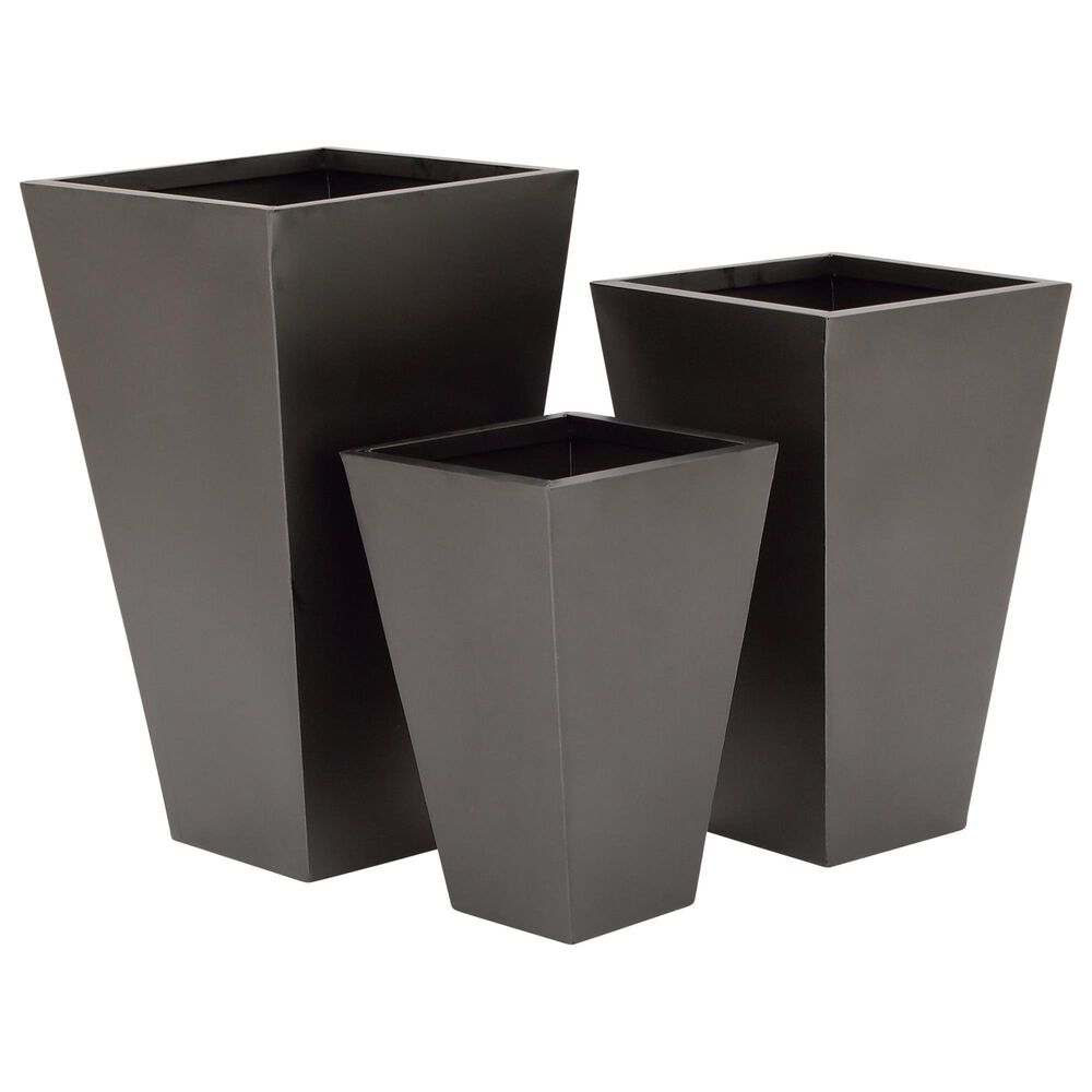 Maple and Jade Assorted Geometric Planters in Black (Set of 3), , large