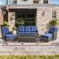 Sunwell Garden Outdoor Sofa with Gray Rattan in Navy, , large