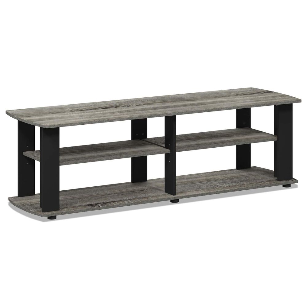 HOMLUX 43.3" Modern Entertainment Center TV Stand in French Oak Grey and Black, , large