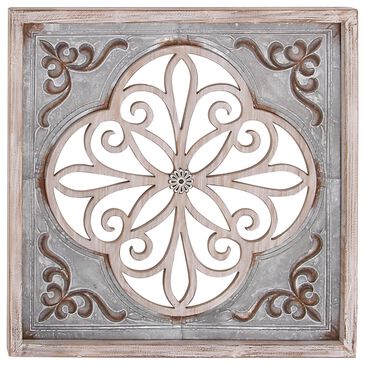 Maple and Jade 36" x 36" Farmhouse Wall Decor in Ash Grey and Brown, , large