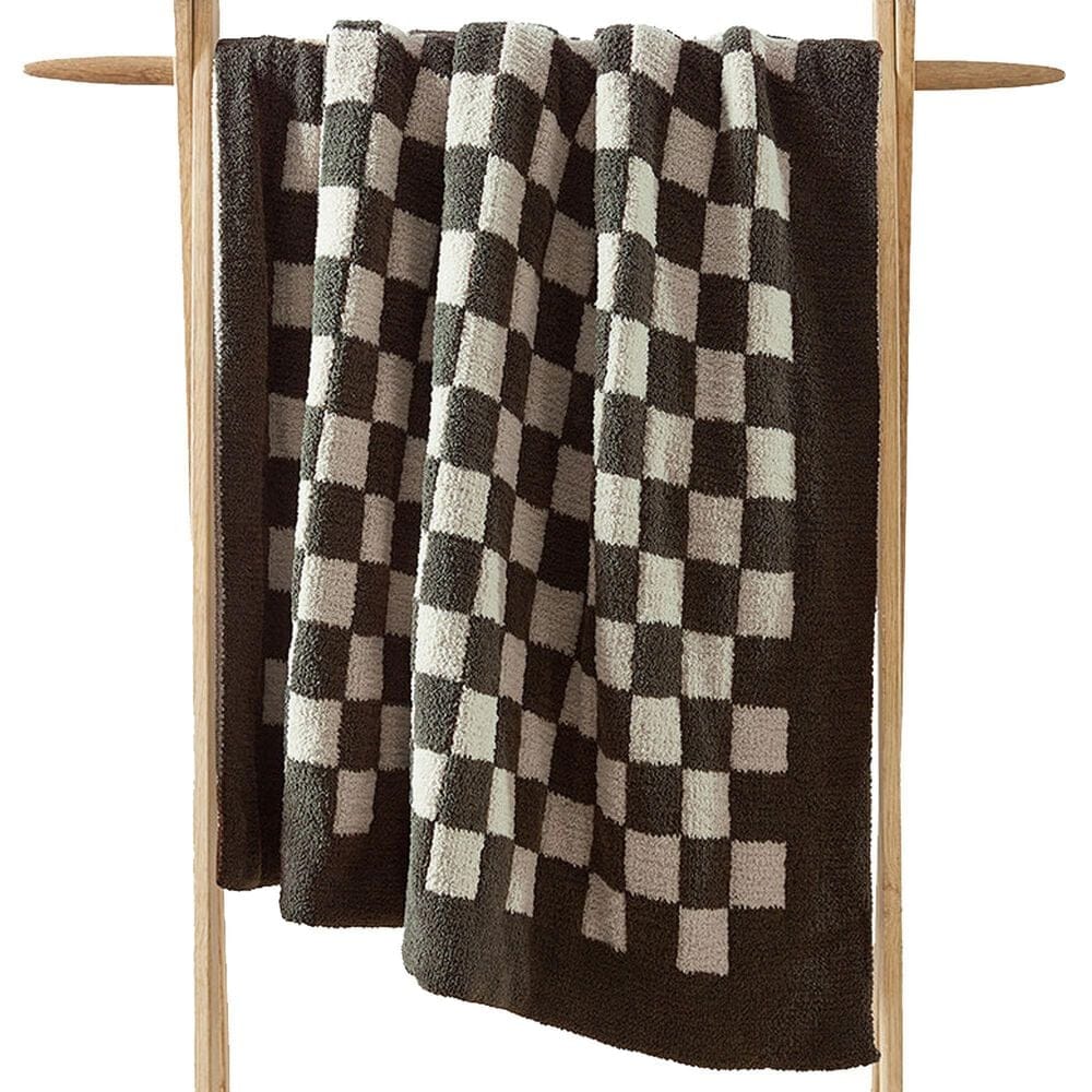 Sunday Citizen Checkerboard Throw in Mocha and Sahara Tan, , large