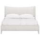 Vantage Mezzanine Queen Upholstered Wingback Bed with 2 Nightstands in Dove Gray, , large
