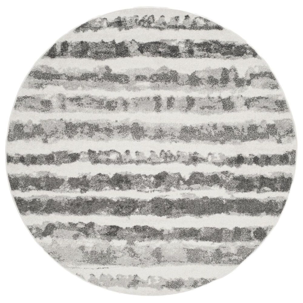 Safavieh Adirondack ADR126N 4&#39; Round Ivory and Charcoal Area Rug, , large