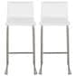 Lumisource Mara Barstool with White Cushion in Stainless Steel (Set of 2), , large