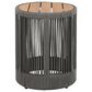 Hearth and Haven 2-Piece Outdoor Coffee Table and Side Table Set with Woven Rope Design in Grey and Teak, , large