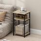 HOMLUX 22.7" 3-Tier End Table in Bauhaus Oak and Black, , large