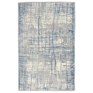 Nourison Rush 3"2" x 5" Ivory and Blue Area Rug, , large