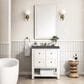 James Martin Vanities Breckenridge 30" Single Bathroom Vanity in Bright White with 3 cm Parisien Bleu Quartz Top and Rectangular Sink, , large
