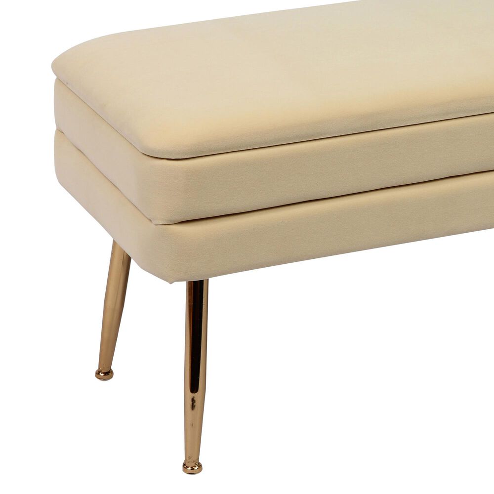 Tov Furniture Ziva Storage Bench in Cream NFM