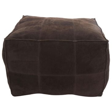 Maple and Jade 28" Low Profile Square Stuffed Pouf in Dark Brown, , large