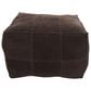 Maple and Jade 28" Low Profile Square Stuffed Pouf in Dark Brown, , large