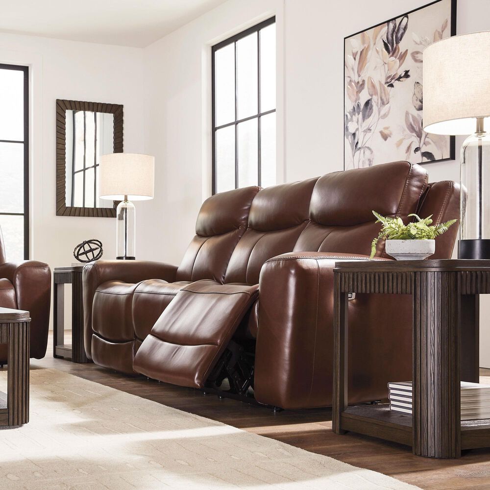 Ashley Next Move Power Reclining Sofa in Mahogany, , large