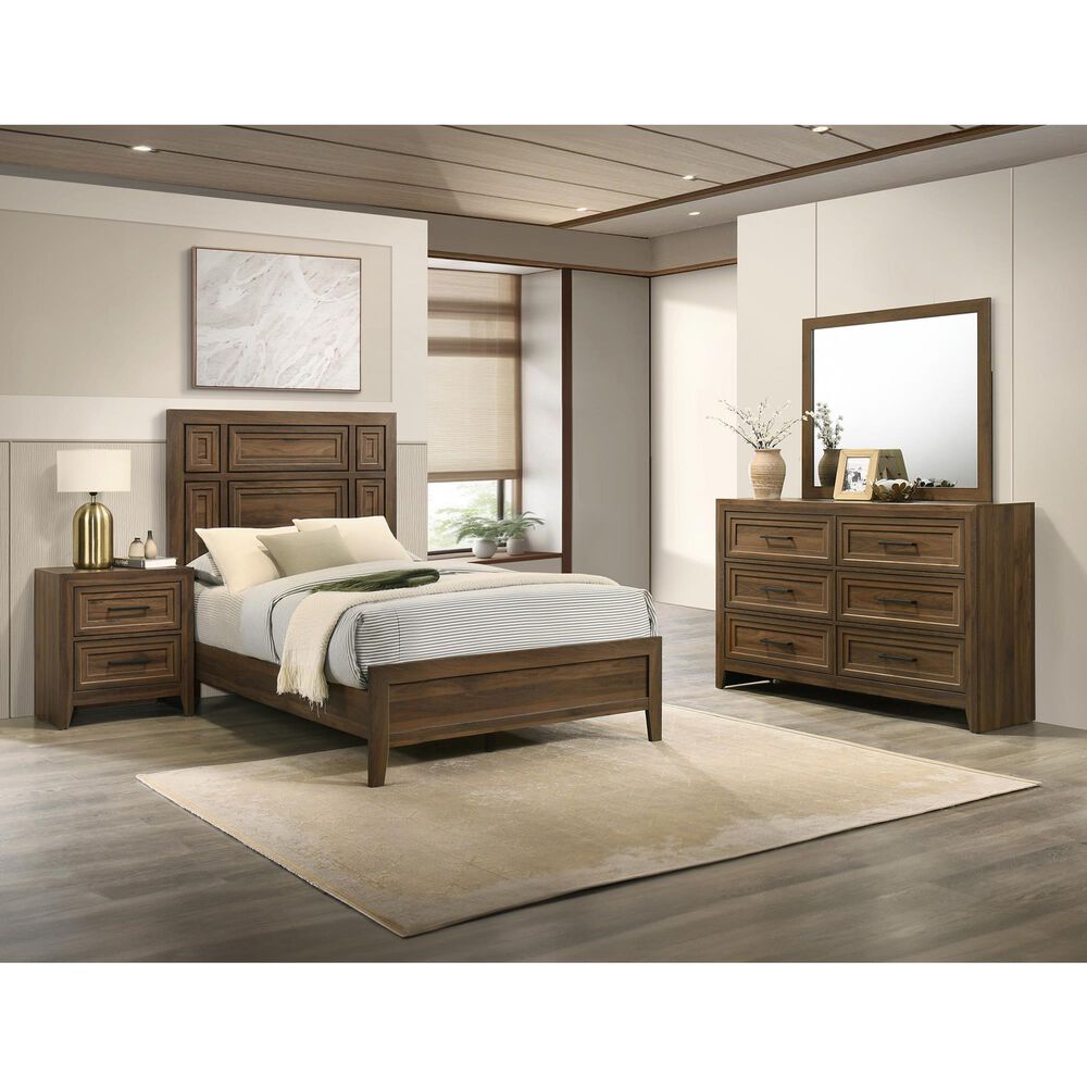 Crown Mark Lorraine Dresser Mirror in Medium Brown, , large