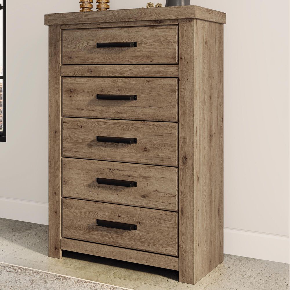 Ashley Oliandon 5-Drawer Chest in Natural Rustic, , large