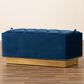 Baxton Studio Powell Storage Ottoman in Navy Blue and Gold, , large