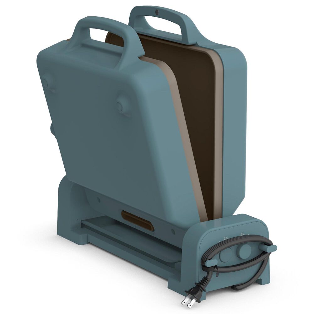 Bella 10&quot; x 20&quot; Ceramic Fold and Store Dual Temp Griddle in Surf, , large