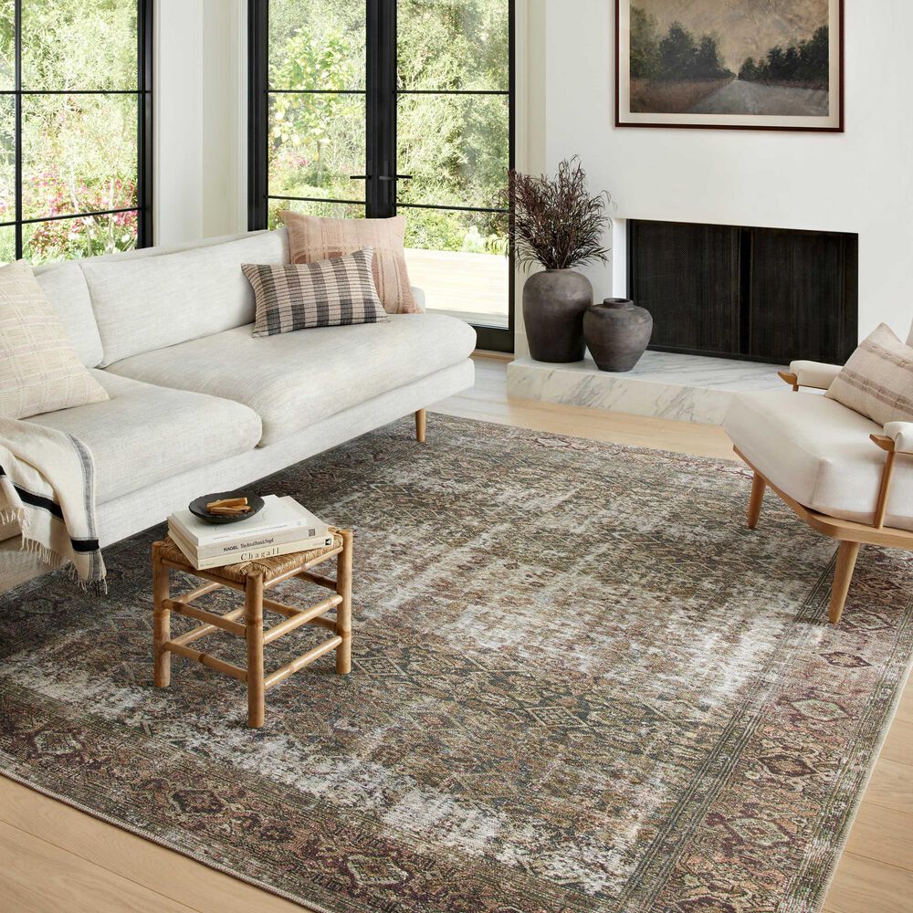 Amber Lewis x Loloi Georgie 8&#39;4&quot; x 11&#39;6&quot; Moss and Salmon Area Rug, , large