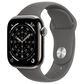 Apple Watch Series 11 (GPS+Cellular) 42mm Titanium Case with Stone Gray Sport Band - M/L in Natural and 2-Year AppleCare+, , large