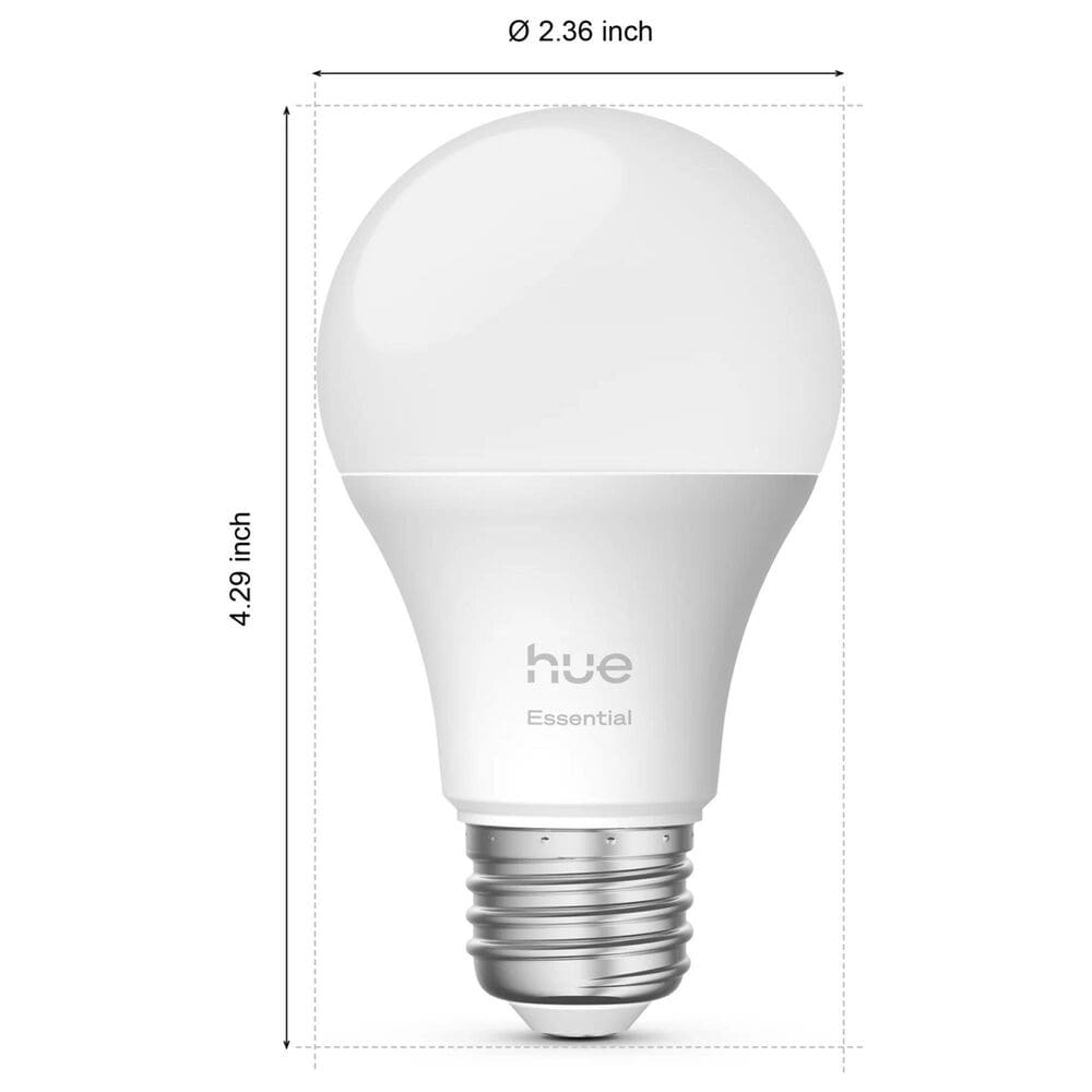 Phillips Hue Essentials 4-Piece A19 Smart LED Color Bulbs Starter Kit in White, , large