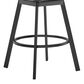 Armen Living Hazel Patio Swivel Bar Stool with Charcoal Cushion in Black, , large